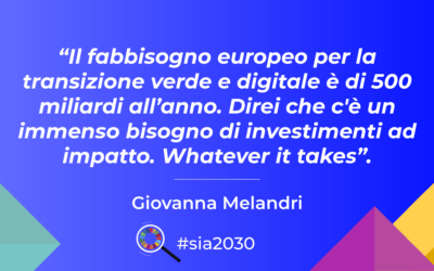 Un urgente bisogno di investimenti a impatto, whatever it takes. Proposte per l’Italia e l’Europa oltre ESG – di Giovanna Melandri
